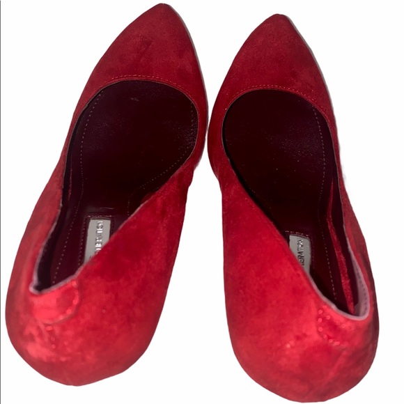 BCBGENERATION Parade Suede Red Platform High Heel 2000s - Picture 8 of 14